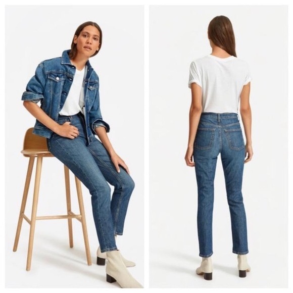 Everlane Denim - Everlane high waist straight leg ankle blue jeans